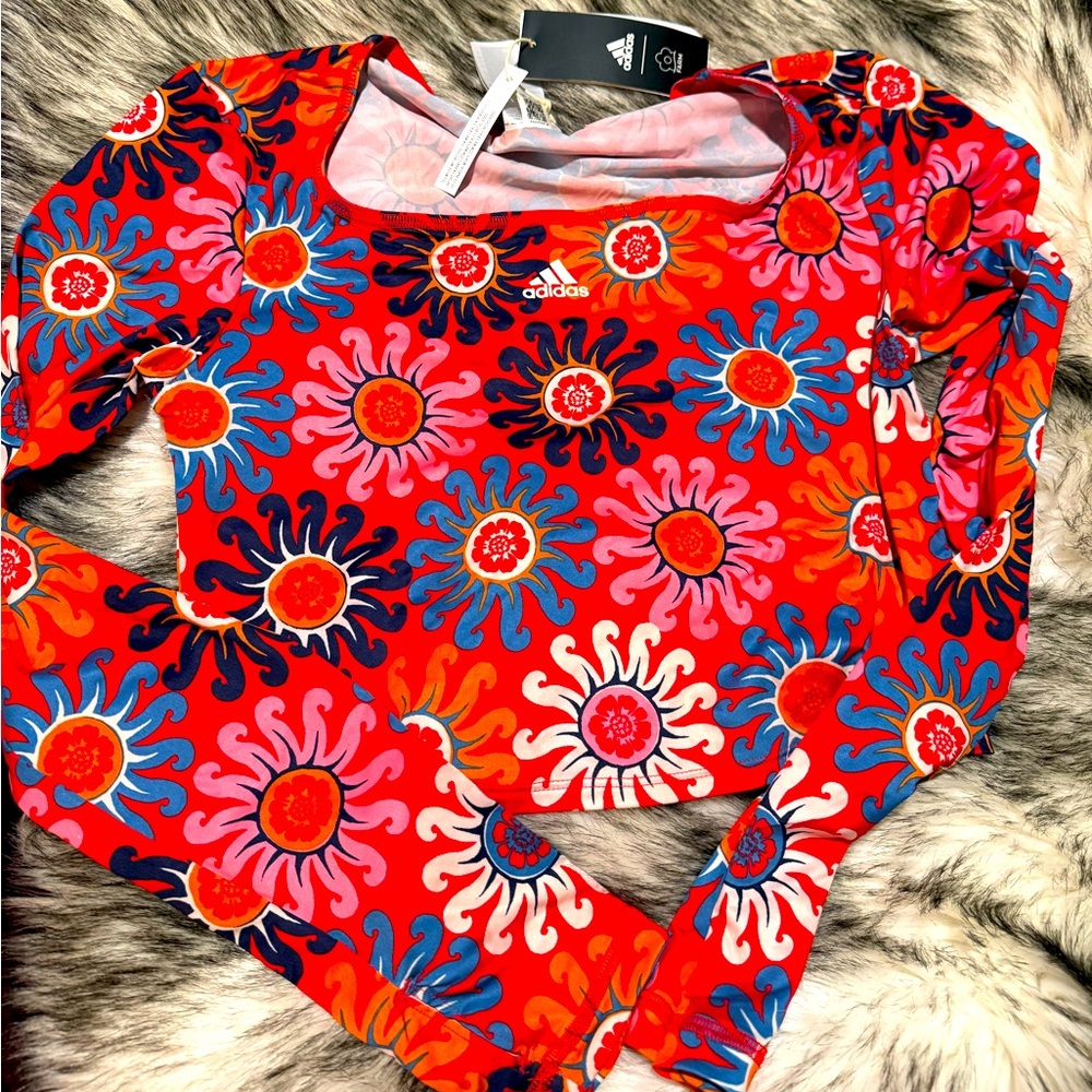 adidas x FARM Rio floral workout crop top - medium